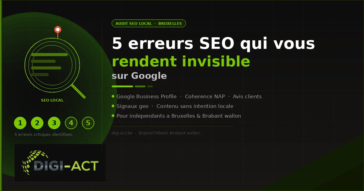 Audit SEO local pour indépendants à Bruxelles : les 5 erreurs qui vous rendent invisible sur Google